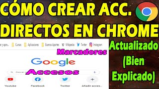 COMO CREAR UN ACCESO DIRECTO EN EL ESCRITORIO DE GOOGLE CHROME 🚀Y Marcadores💥 [upl. by Ilecara]