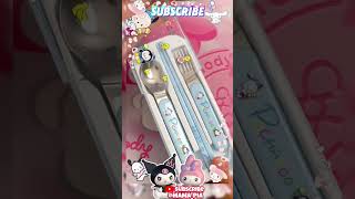 a set of spoons forks chopsticks sanrio kuromi kawaii sanrio cute accessories toys unboxing [upl. by Leagiba]