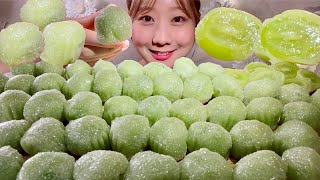 ASMR Grape Mochi【Mukbang Eating Sounds】【English subtitles】 [upl. by Christabelle]