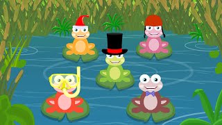 Five Little Frogs  Kindergarten Nursery Rhymes For Toddlers  Fun Videos For Children by Kids Tv [upl. by Ahsinrats]