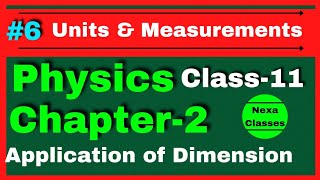 Application of Dimensional Analysis Principle of Homogeneity Chapter2 Units and Measurements [upl. by Adao692]