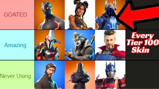 I RANKED EVERY TIER 100 SKIN IN FORTNITE [upl. by Oal874]