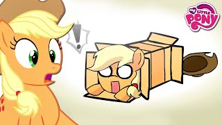 APPLEJACK REAGINDO aos PÔNEIS DESLIZANDO EM UMA CAIXA v20 LuliRarity [upl. by Dalpe434]