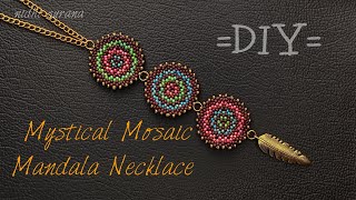 Mystical Mosaic Mandala NecklaceHow to make jewelry with Seed beadsTutorial Diy [upl. by Blackstock703]