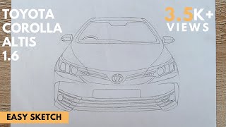 How to draw a front of toyota corolla ALTIS 2018 [upl. by Esertap391]