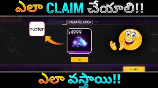 Free Diamonds in Telugu in Free Fire  Rooter App  Free Fire  How To Get Diamonds From Rooter App [upl. by Ednutabab]