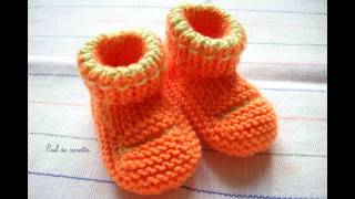 Les chaussons bébé tricot de Kalinous [upl. by Goldie569]