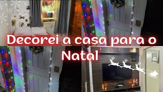 DECOREI MINHA CASA PARA O NATAL PARTE 1  QUARTO PISCA PISCA E GUIRLANDA [upl. by Rowena]