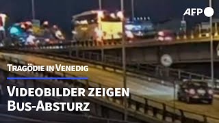 Venedig Videobilder zeigen BusAbsturz  AFP [upl. by Trimble796]