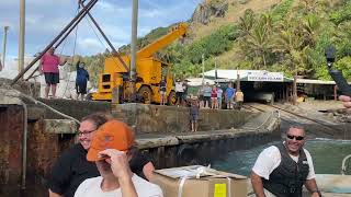 Departing Pitcairn Island on a longboat [upl. by Kalindi]