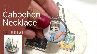 How to Cabochon Pendant Necklace Tutorial [upl. by Nyltiac387]