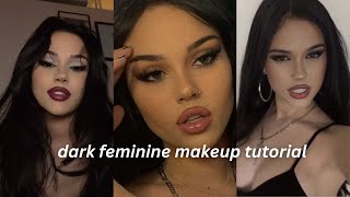 Dark feminine makeup tutorial🍒⭐  Tiktok compilation [upl. by Anirbus]