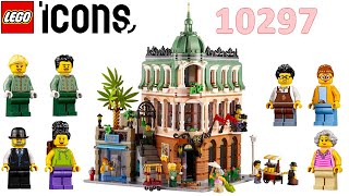 LEGO Icons 10297 Boutique Hotel Modular Building Speed Build Review [upl. by Ettenoj]