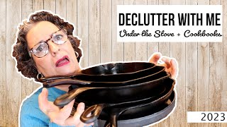 Declutter With Me  2023 Edition  The Horror under The Stove  Cookbooks and Cutlery [upl. by Tnafni]