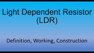 LDR  Light Dependent Resistors  Photo sensors  Sensors and transducers  Light detector [upl. by Walliw146]