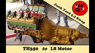 Installing a Turbo 350 Transmission on a modern 53 LS motor LS Swap kids [upl. by Samohtnhoj]