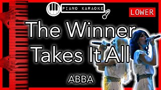 The Winner Takes It All LOWER 3  ABBA  Piano Karaoke Instrumental [upl. by Ardnic]