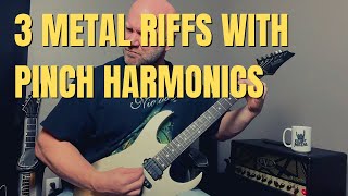 Heavy Metal Riffs with Pinch Harmonics 3 Lessons [upl. by Brooke]