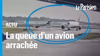 Un Airbus arrache la queue dun Bombardier à laéroport dAtlanta [upl. by Boorer]