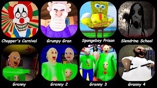 CHOPPERS CARNIVALGrannyGranny Chapter 2Granny 3SPONGEBOY BARRYS PRISON SCHOOL RUNGrumpy Gran [upl. by Zzabahs]