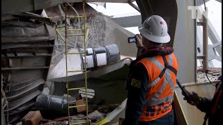 NTSB video shows inside of DALI cargo ship closeup damage to Baltimore bridge after collapse [upl. by Gorden938]