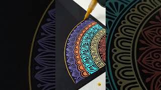 Multicolored Mandala Art  Process Video  Satisfying art  She Draws shorts [upl. by Follmer281]