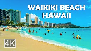 4K Waikiki Beach in Honolulu Hawaii  Walking Tour [upl. by Ralleigh]