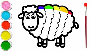 Colorful Sheep Drawing Painting Coloring for Kids and Toddlers  Learn Animal Together 36 [upl. by Margo159]