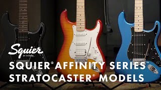 Exploring The Squier Affinity Series Stratocaster Models  Fender [upl. by Llerahs798]