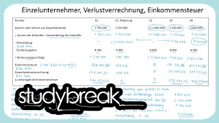 Einzelunternehmer Verlustverrechnung Einkommensteuer  Rechtsformbesteuerung [upl. by Zelten]