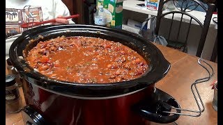 NOT KETO  My Huge Pot of Chili Beans Cooked in My Crock PotSlow Cooker So good [upl. by Ardnoel]