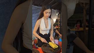 Norngfaiy Omelette Lady in Vientiane Night Market  Street Food streetfood [upl. by Latreese]