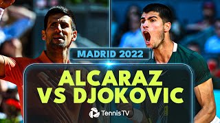 Carlos Alcaraz vs Novak Djokovic FirstEver Match  Madrid 2022 Extended Highlights [upl. by Robi]