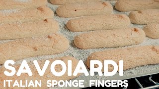 SAVOIARDI Biscuits  Italian SPONGE FINGERS  Tiramisu LADYFINGERS [upl. by Htenywg844]