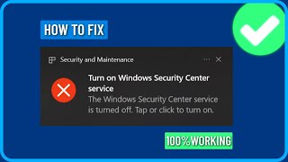 How to Fix Windows Security Center Service is Turned Off or Missing in Windows 1011 [upl. by Dannel]