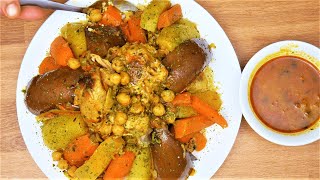 Authentic Moroccan Couscous with Chicken and 6 Vegetables How to Make it Perfectly [upl. by Lertsek829]