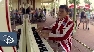 Caseys Corner Piano Player Marks 30 Years Playing  Walt Disney World [upl. by Assenal567]