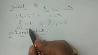 Contrast and Orthogonal Contrasts definitions  BSc Statistics [upl. by Hersch]