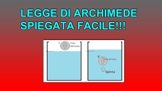 LEGGE DI ARCHIMEDE SPIEGATA FACILE [upl. by Beatty]