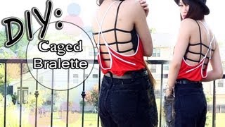 ☀DIY Summer Bralette Bandeau Caged Back [upl. by Aimej389]