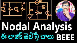 Nodal Analysis In Telugu  Solved Problem BEEETelugu Journey with Joga Rao [upl. by Dnilasor]