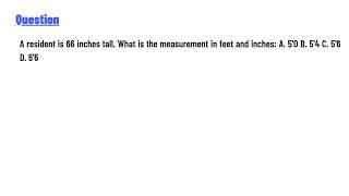 A resident is 66 inches tall What is the measurement in feet and inches [upl. by Maddock798]