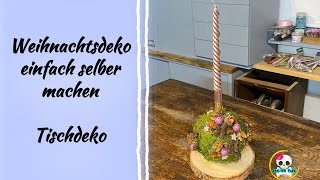 DIY  Tischdeko Weihnachten  Mooskugel einfach selber machen  Weihnachtsdeko selber und [upl. by Aneehc548]