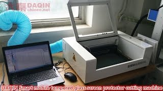 DAQIN Smart mobile tempered glass screen protector cutting machine operation [upl. by Mccarty678]