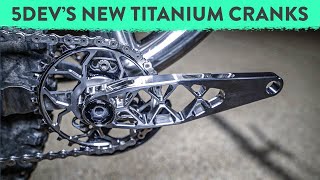 INTRODUCING 5devs new Titanium Cranks Titanium Stem and Titanium Chainrings  Sea Otter 2023 [upl. by Rehptosirhc424]