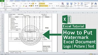 How To Insert Background Watermark in Ms Excel  Text Watermark  Logo Watermark  Picture Watermark [upl. by Nyladnarb253]