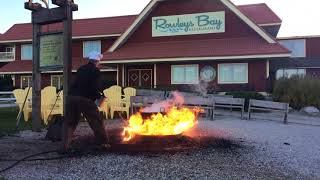 Door County Rowleys Bay Resort Fish Boil [upl. by Ellennod228]