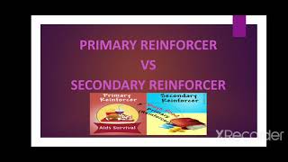 Difference Between Primary Reinforcer and Secondary Reinforcer in Psychology [upl. by Gnouhc]