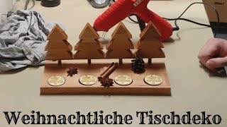 Weihnachtliche Tischdeko aus Holz selbst machen  Teelichthalter im Naturstiel [upl. by Assennev737]