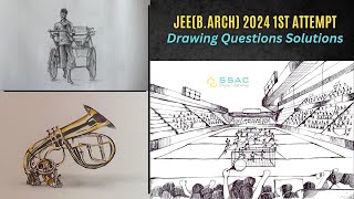 JEE BArch 2024 1st Attempt Drawing Questions Solutions  Stadium Musical Instrument and Human [upl. by Nyliret207]